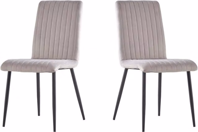Set di 2 sedie Henley in velluto grigio con struttura in legno e metallo
