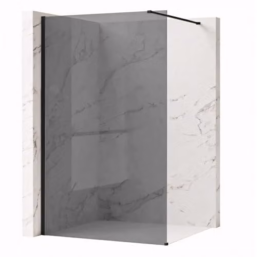 Rea Flexi - Pannello doccia grigio 130, nero