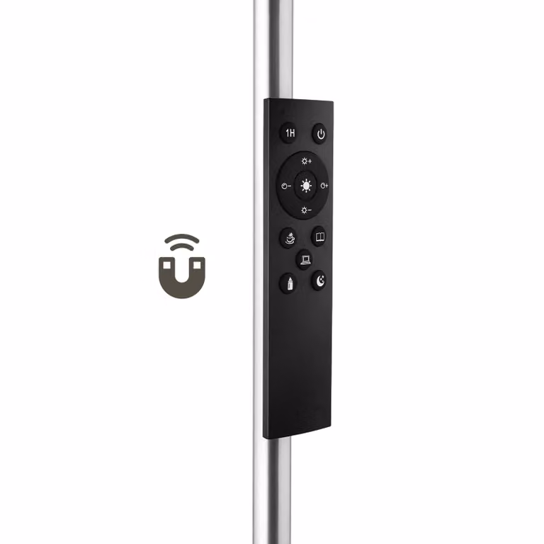 Lampada da terra LED tectake argento, 12 W, dimmerabile con telecomando e timer