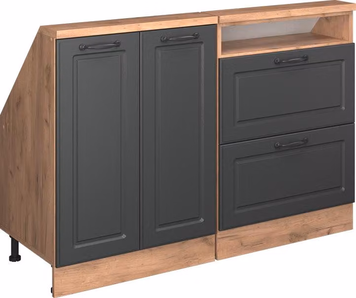 Mobile cucina sottotetto Vicco R-Line Antracite rustico 120 cm Set di 2, Model 58106
