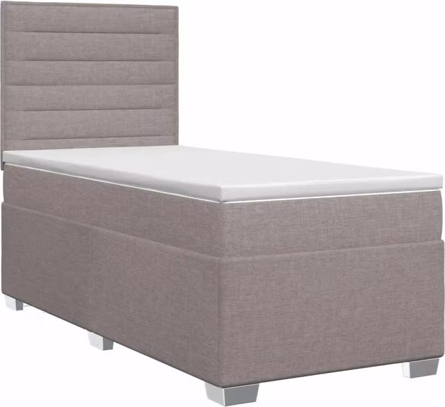 Letto box spring con materasso Tortora 100 x 200 cm Tessuto 3453336
