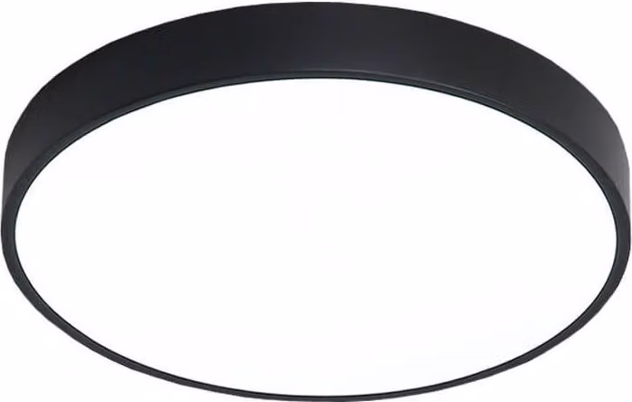 Plafoniera LED rotonda Modern in bianco e nero, 20 W, luce bianca calda, 1800 lm, alluminio, dimensioni: 5x30x30 cm, IP20, Abigali