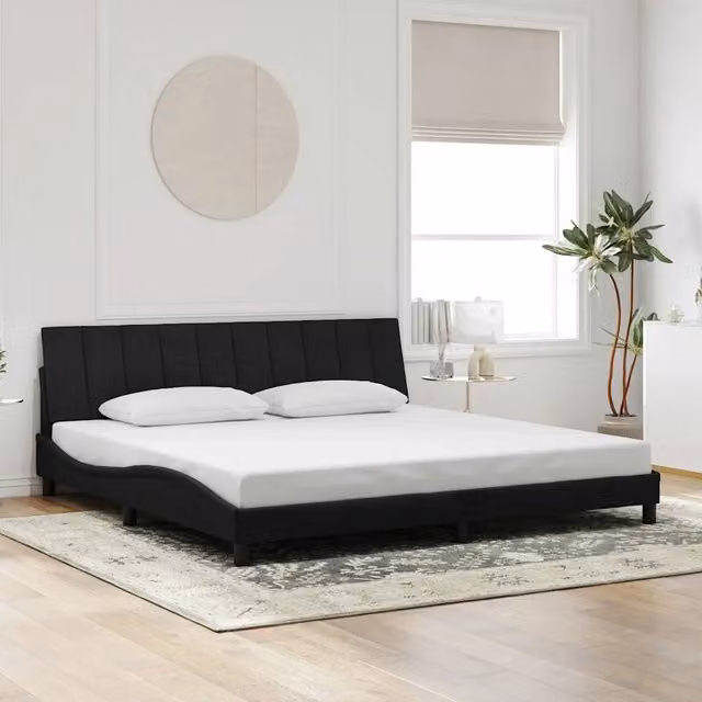 Giroletto senza materasso Hanko vidaXL in velluto nero 200x200 cm – 1