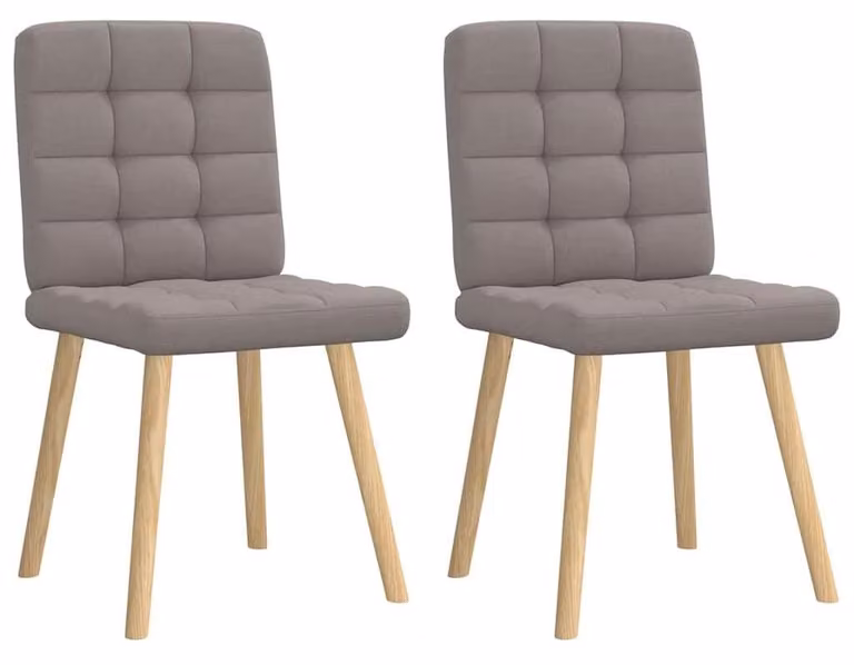 Set di 2 sedie da pranzo color tortora, dal design confortevole