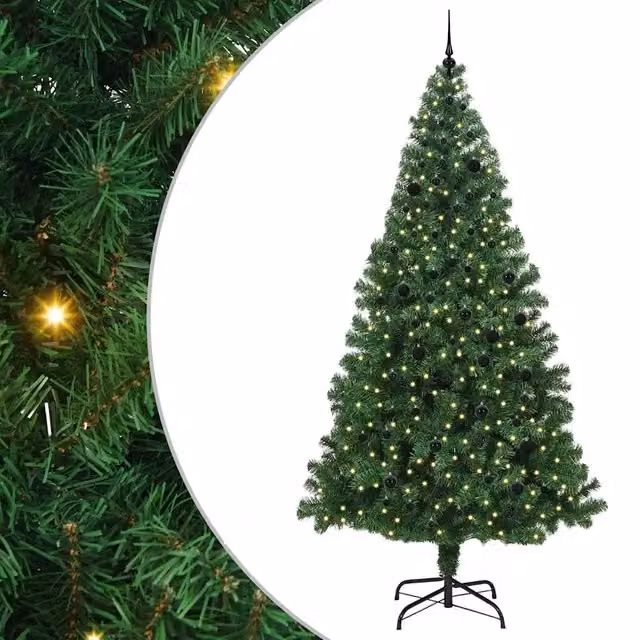 Albero di Natale Artificiale-Albero Natalizio con 300 LED Verde 240 cm 307015
