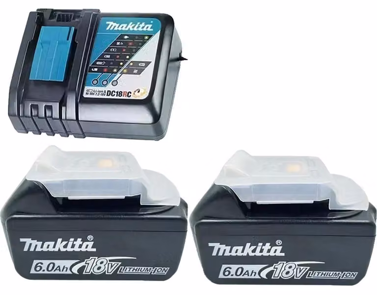 Batterie, capacità 6,0 Ah, compatibili con utensili senza fili, confezione da 2 pezzi, modello YZ-6A DC18RC