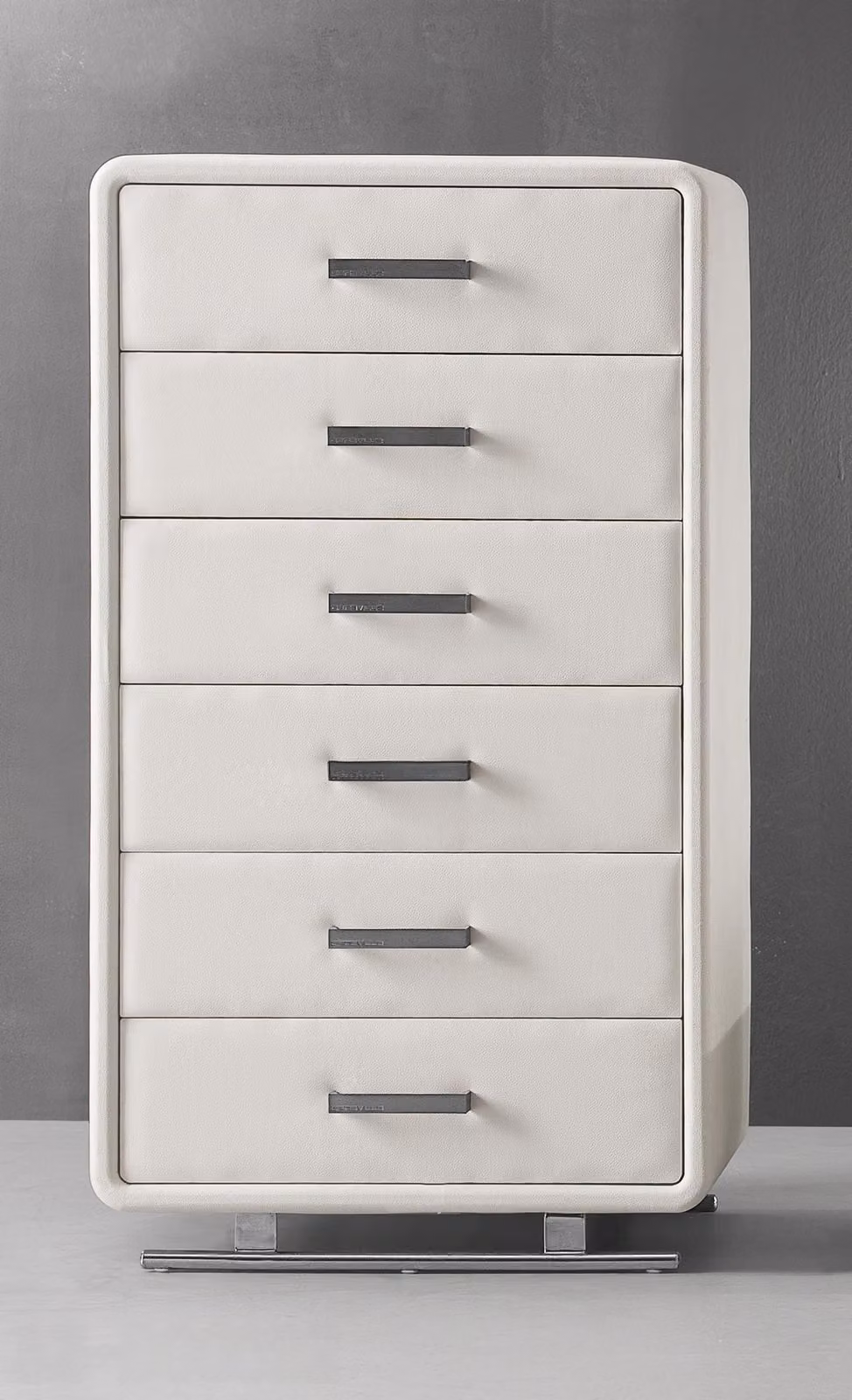 XXL Leder Hochschrank Sideboard Kommode 6 Schubladen Schränke Schrank Kommoden