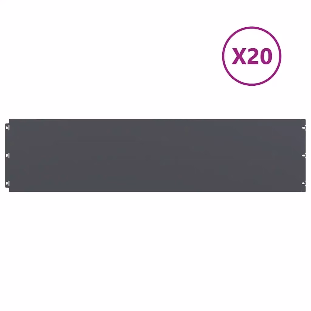 Bordure per prato ornamentali vidaXL in acciaio laminato a freddo, colore antracite, 20 pezzi – 2