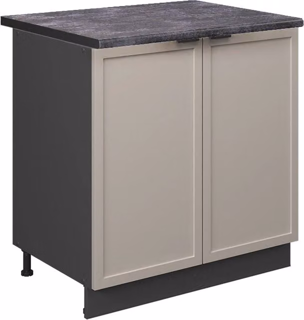 Mobiletto base cucina Fame-Line GrigioBeige/Antracite 80 cm piano di lavoro Antracite Vicco