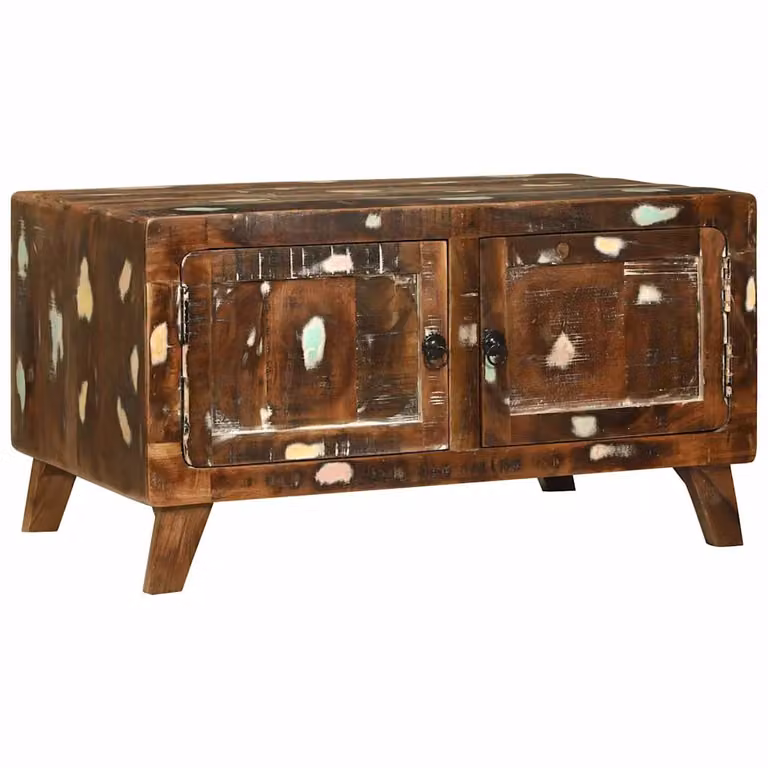 vidaXL Tavolino da salotto moderno in legno massello multicolore L: 54 cm, P: 45 cm, H: 54 cm