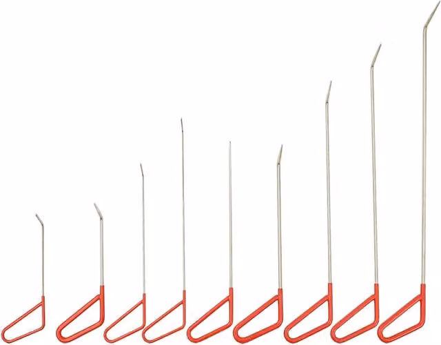 Set per rimozione ammaccature senza verniciatura CFW8252541 in acciaio inossidabile, 76 pezzi, rosso e giallo