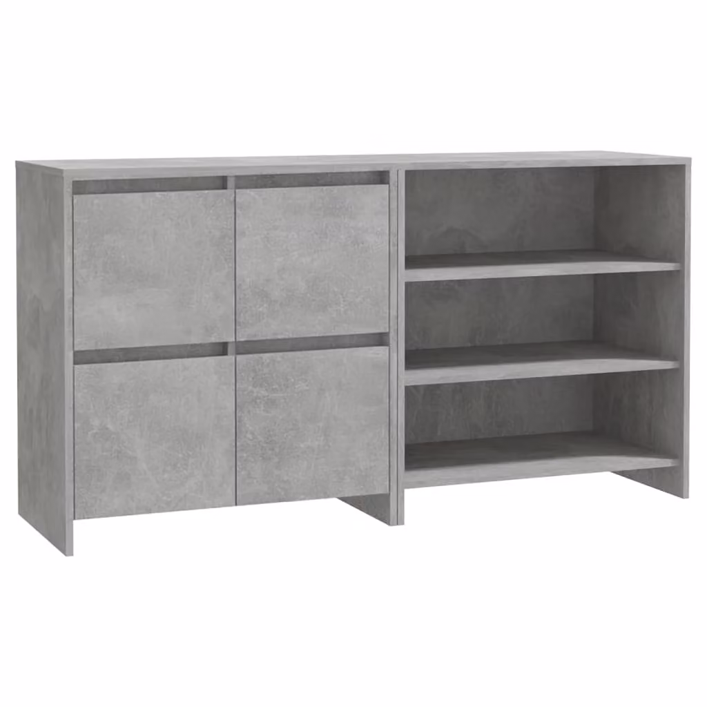 Credenze 2 pz Grigio Cemento in Legno Multistrato