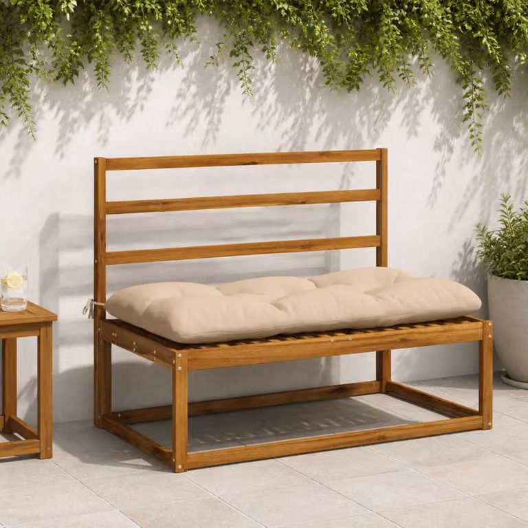vidaXL Cuscino per panchina VIANEN beige in poliestere con rivestimento rimovibile e resistente ai raggi UV L: 120 cm