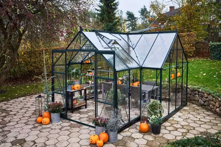 Serra Halls Garden Room 12,9m² alluminio verde vetro di sicurezza 3mm