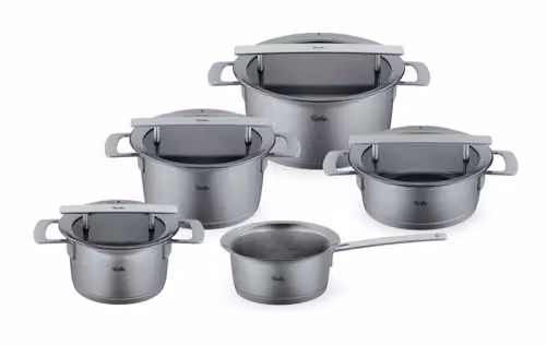 Fissler Phi Collection, Set 5 Pezzi, Casseruole Fonde da 16, 20, 24 cm, Casseruola Bassa da 20 cm E Pentola A Pressione da 16 cm