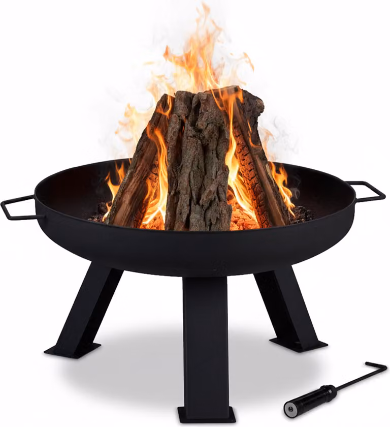relaxdays 10032691_0 relaxdays Feuerschale schwarz 60,0 cm