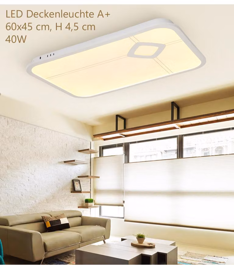 Pannello LED 2108-60x45WJ con telecomando, con possibilità di regolare il colore e l'intensità della luce