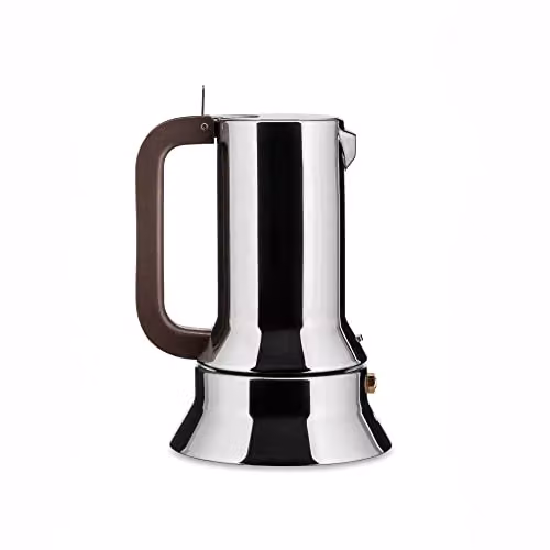 Alessi 9090/3 - Caffettiera di Design con Fondo a Induzione in Acciaio Inossidabile 18/10, 3 Tazze