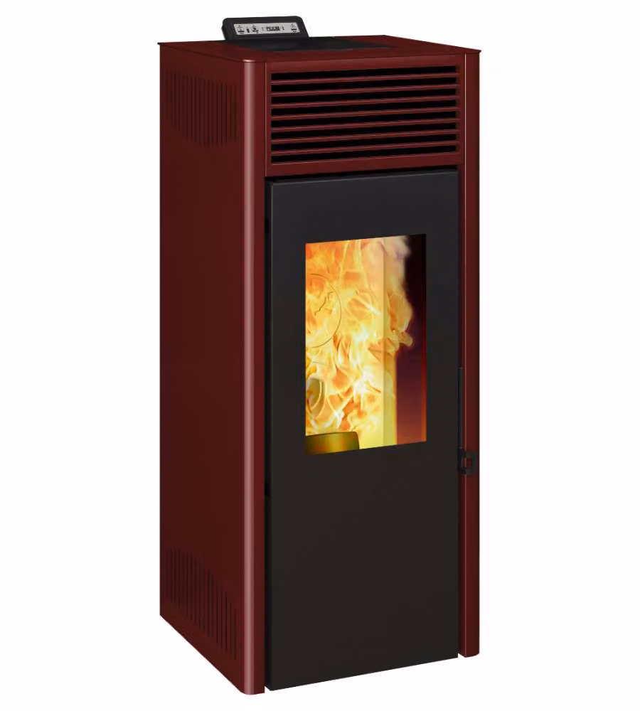 Stufa a pellet ventilata Invicta Nola 10 Plus rossa, L: 46,5 cm, P: 50 cm, H: 112,5 cm – 1