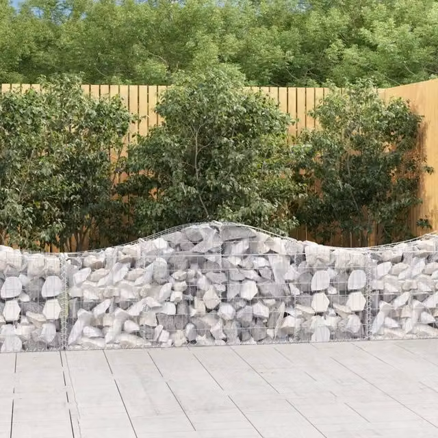 Cesti Gabbioni ad Arco 5 pz 200x30x60/80 cm Ferro Zincato 3145391