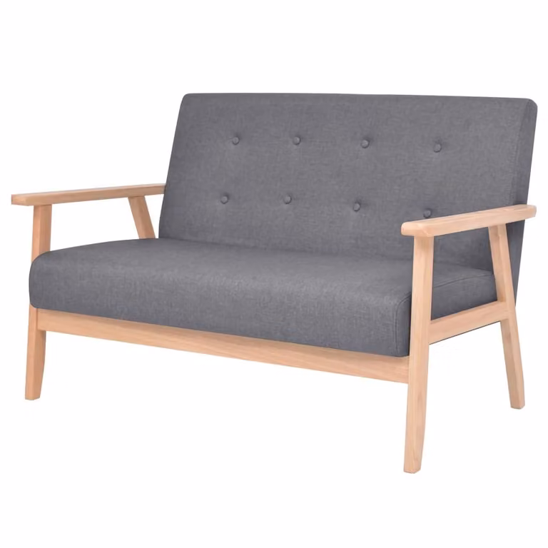 vidaXL Set di divani 2 pezzi in tessuto grigio scuro