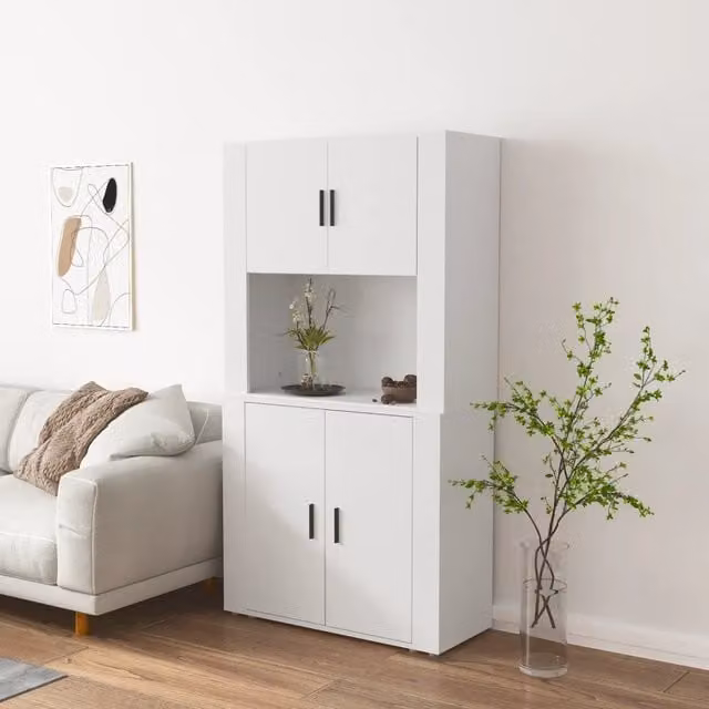 Credenza moderna bianca vidaXL in legno e MDF da appendere al muro