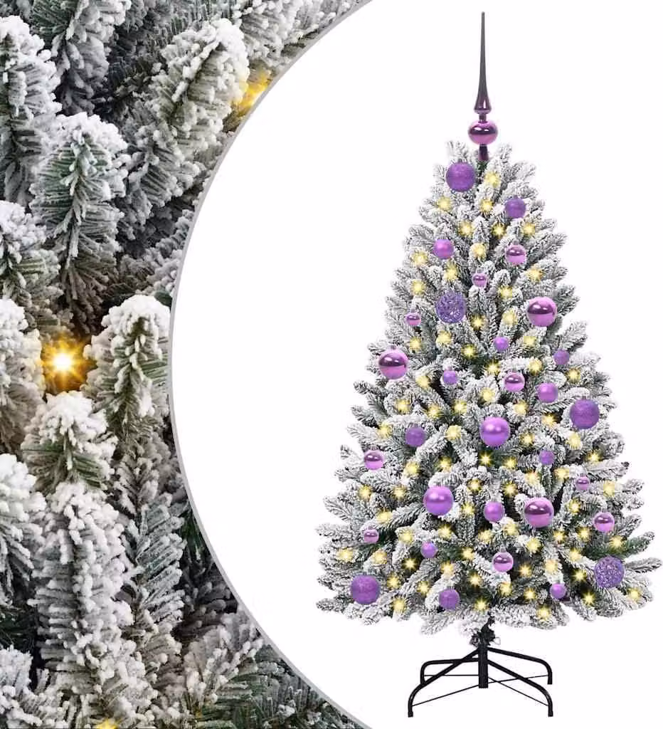 Albero di Natale artificiale con 150 LED Verde e Bianco 120 cm