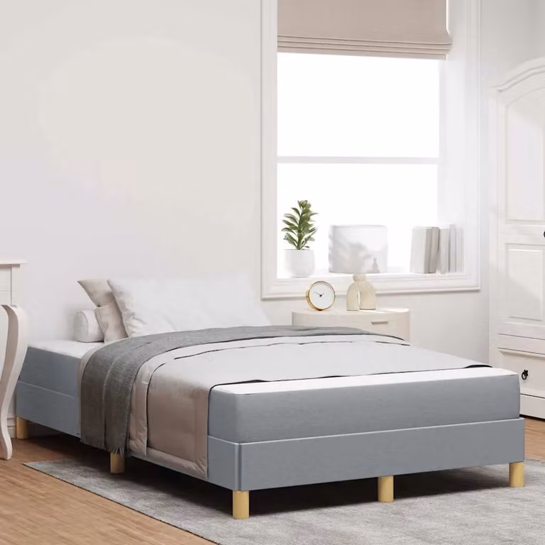 Letto con materasso a molle vidaXL in tessuto Grigio, L/P/H: 200 x 120 x 64 cm