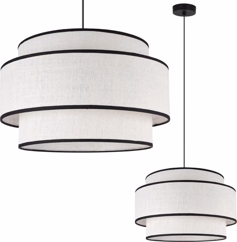 Lampada a sospensione Juta Trio 1 luce bianco-nero 45cm E27