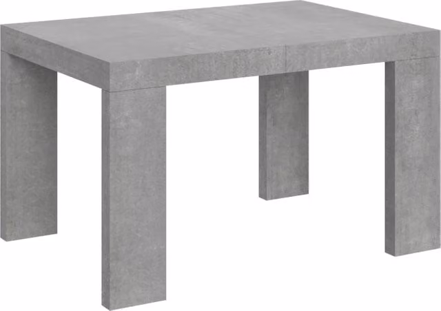 Tavolo allungabile Roxell moderno in finitura cemento grigio con piano in MDF laminato, L: 120-380 cm, P: 90 cm – 1