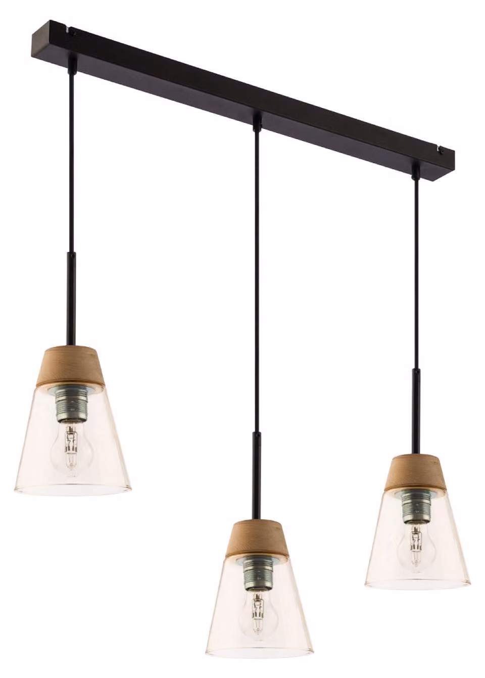 Lampada a sospensione DOMINO nero-marrone 3xE27x40W in metallo, dimensioni: 60x67x15 cm, IP20, Jupiter