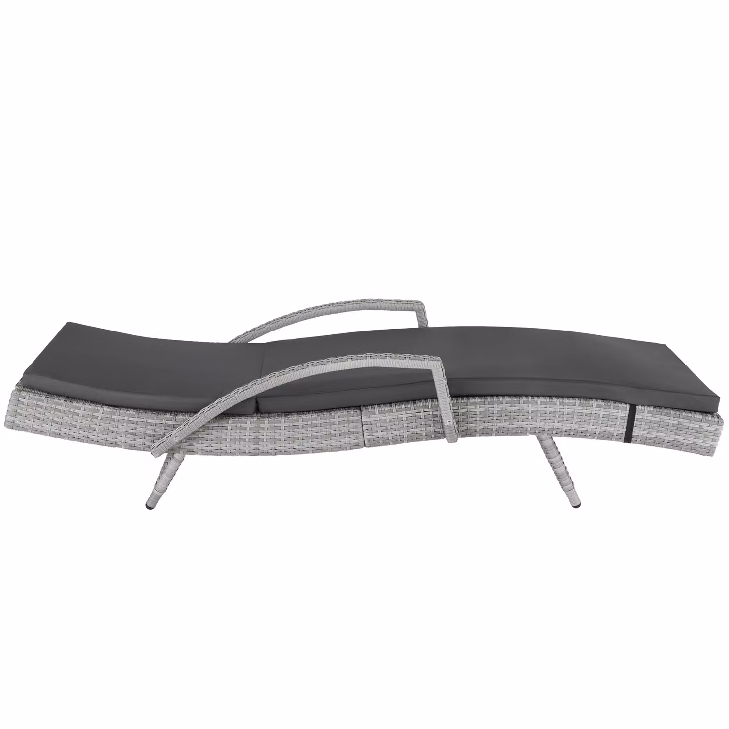 Lettino prendisole Océane TecTake in rattan e alluminio grigio chiaro con poggiatesta regolabile e braccioli – 1