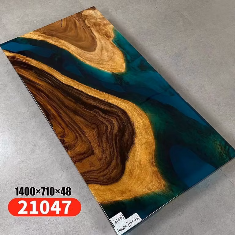 Tisch Esstisch Tische Harz Epoxy Massive Design Möbel 140x71 Echtes Holz Epoxid
