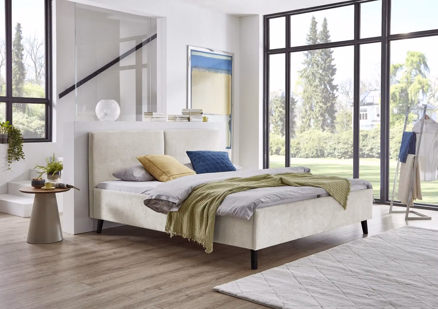 Meise Möbel Letto imbottito Pianoforte base in legno nero