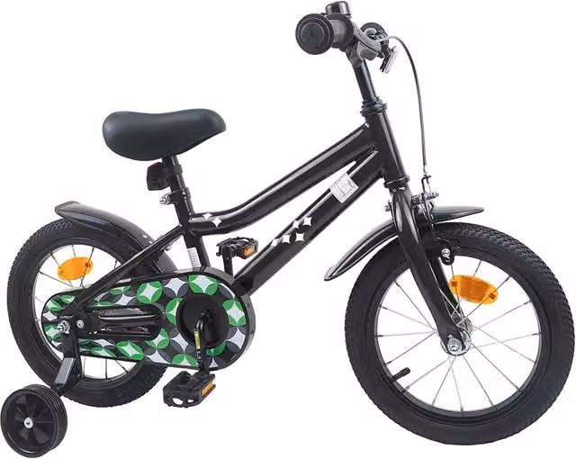 Bicicletta per bambini da 16 pollici Design In, colore nero