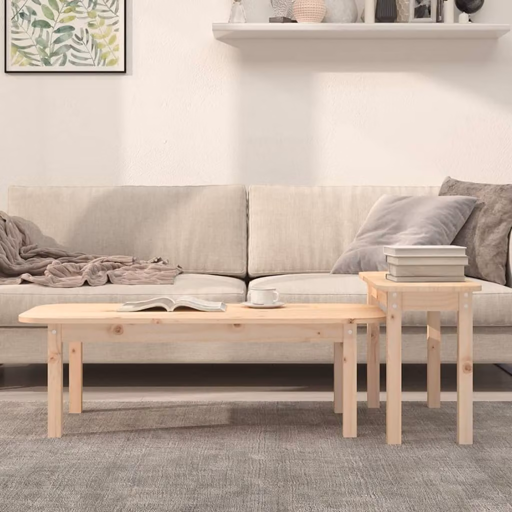 Maison Exclusive - Set di 2 tavolini in legno massello di pino