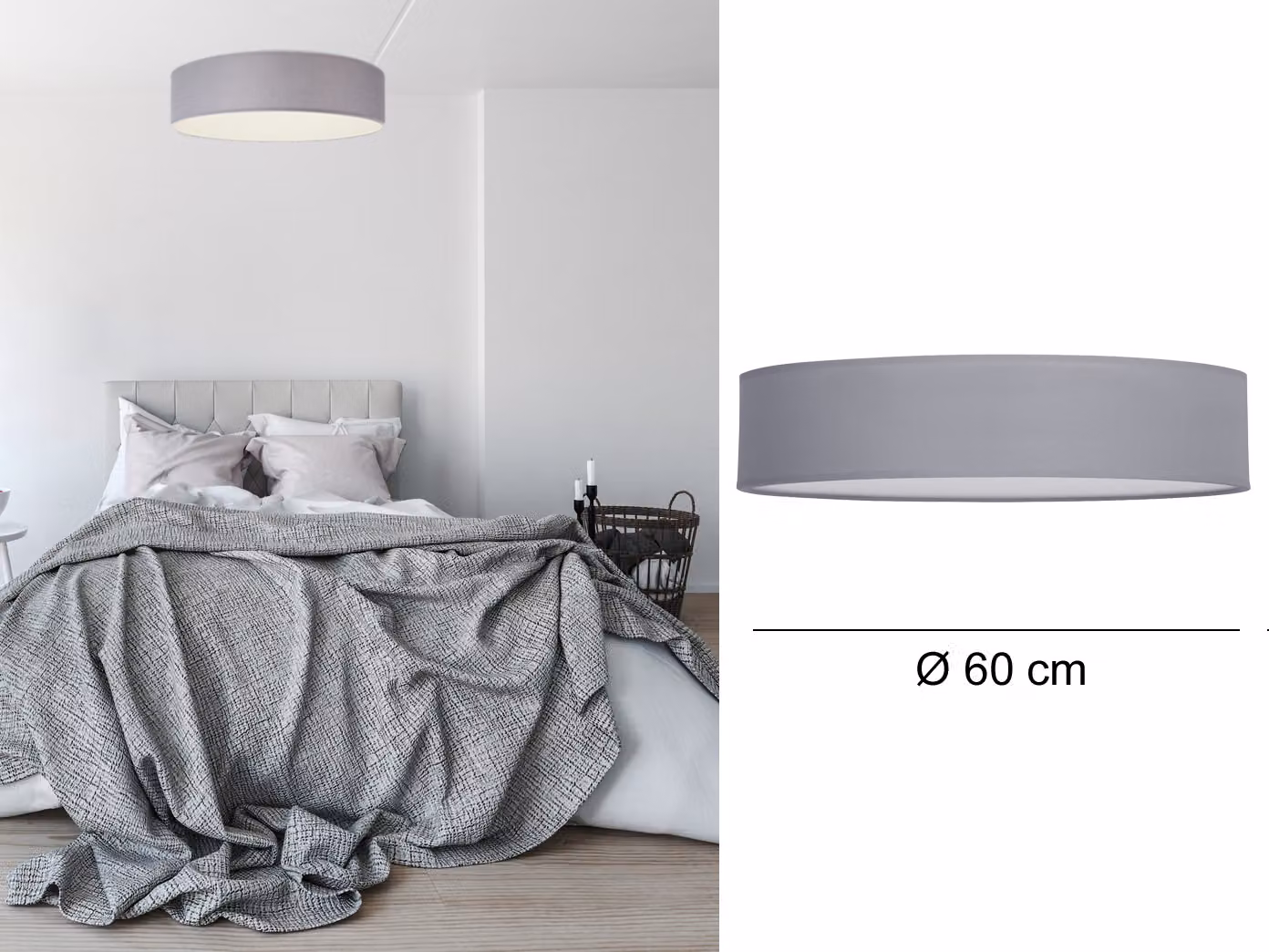 Smartwares plafoniera 60x10 cm grigio