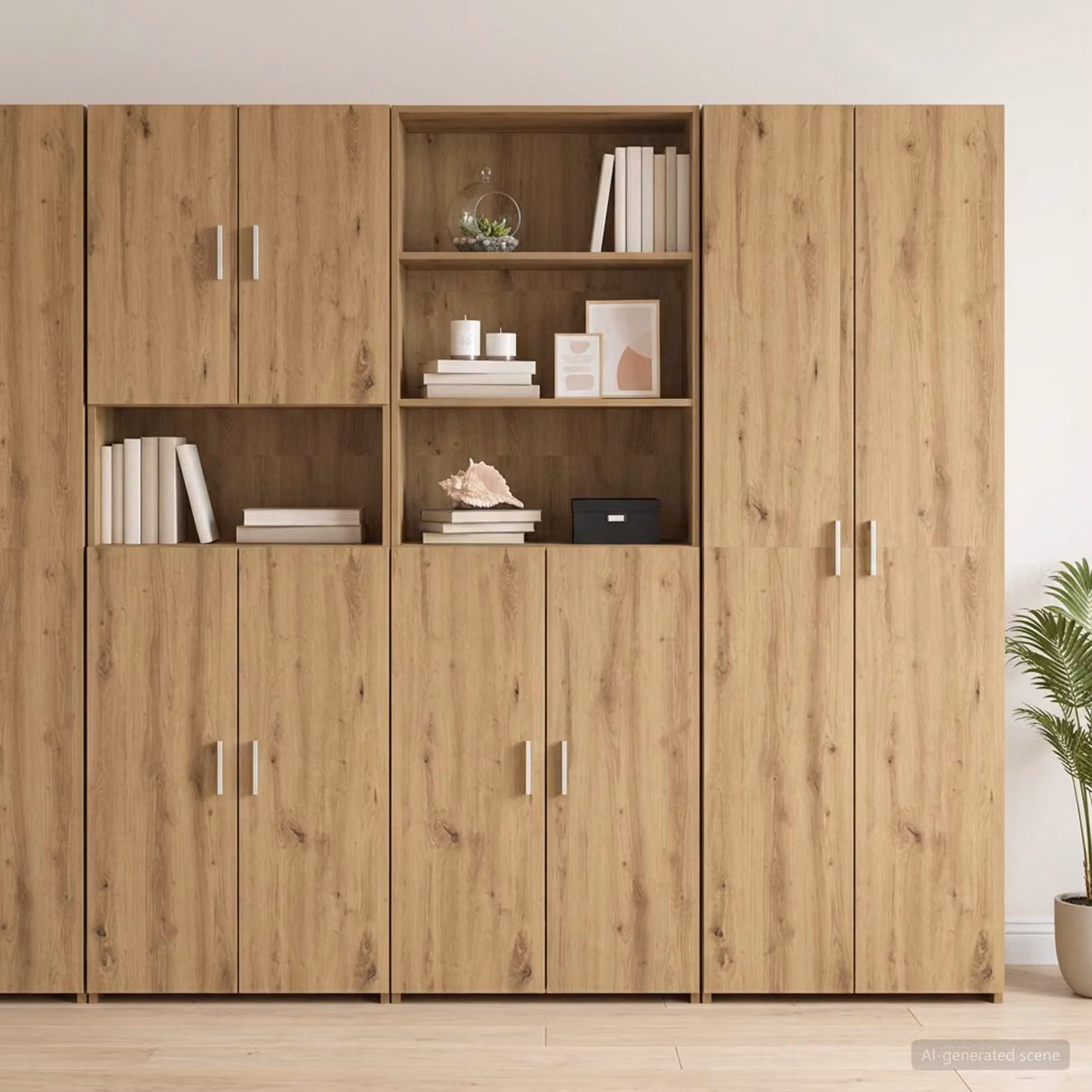 Credenza moderna vidaXL in rovere marrone con ante a battente e ripiani interni, L: 70 cm, P: 42,5 cm, H: 185 cm