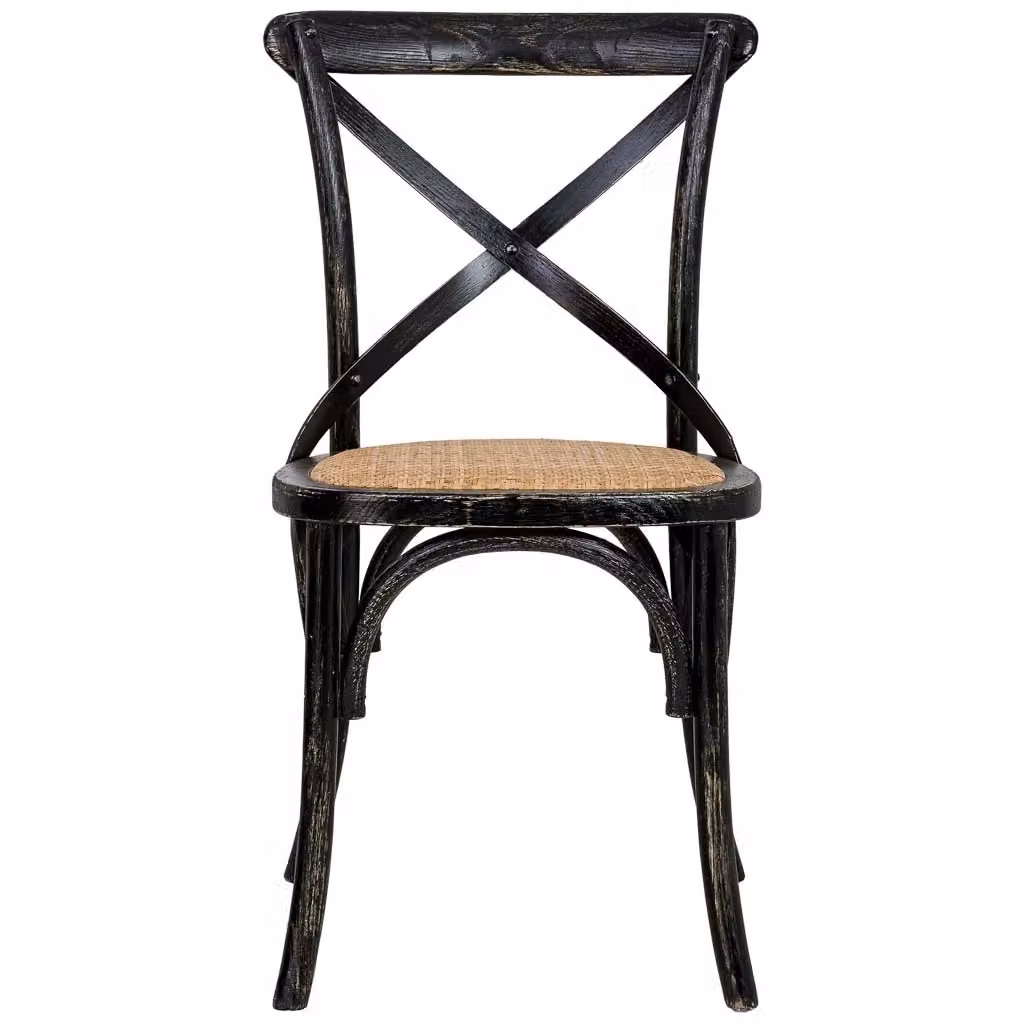 Sedia impilabile Wanderlust Deco in legno trattato con seduta in rattan nero L: 44 cm, P: 42 cm, H: 46-88 cm – 2