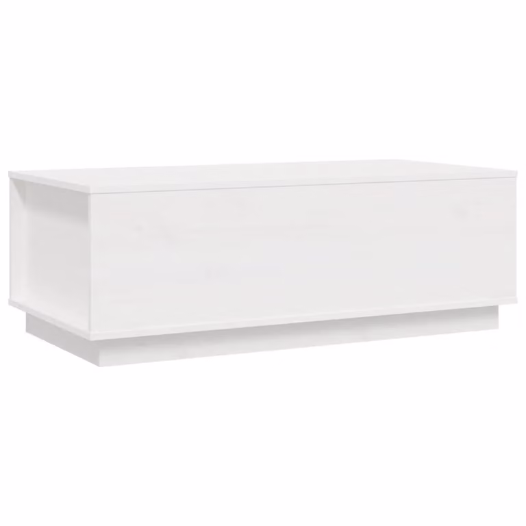 Tavolino da Salotto Bianco 100x50x35 cm Legno Massello di Pino