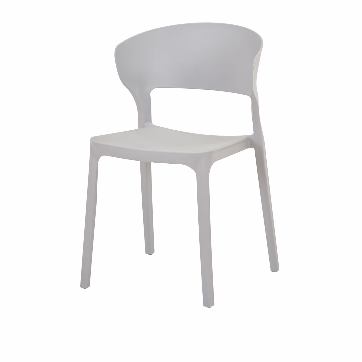 Sedia da interno moderna in plastica grigia o bianca per cucina e sala da pranzo L 41,5 cm x P 40 cm x H 79 cm