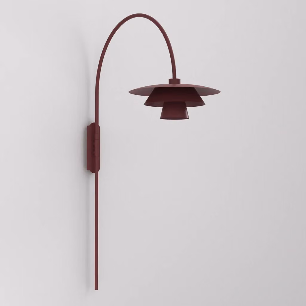 Applique decorativa Plato Luminex rossa in metallo con attacco E27 – 2