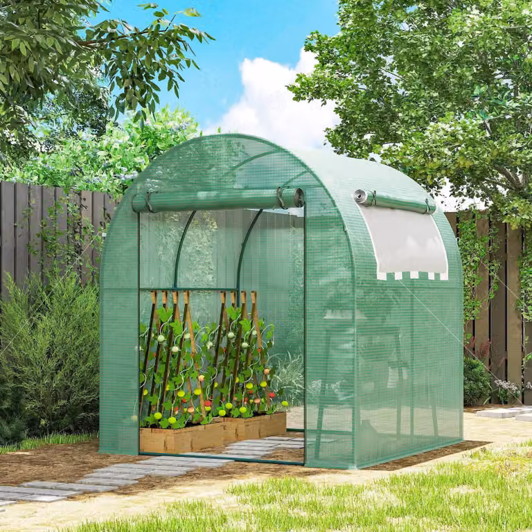 Serra - Serra in plastica - 180 x 180 x 200 cm - Porta a rullo - Impermeabile - Verde