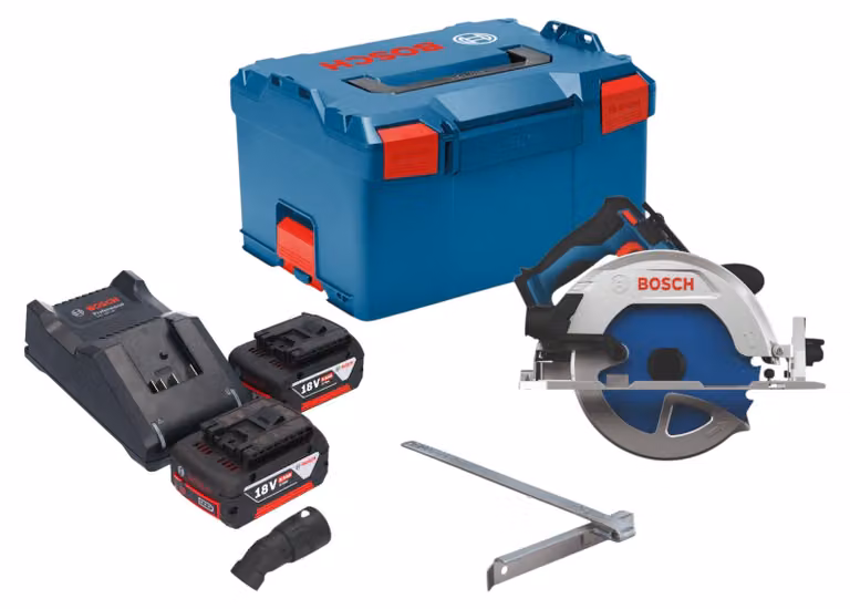 Sega circolare a batteria Bosch GKS 18V-68-2 18 V 190 mm Brushless + 2 batterie da 5,0 Ah + caricabatterie + L-Boxx