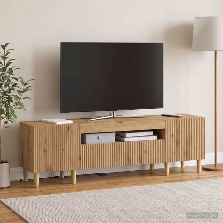 Mobile TV LED vidaXL ARNHEM in Rovere Artigianale, L: 153 cm, P: 35 cm, H: 43 cm