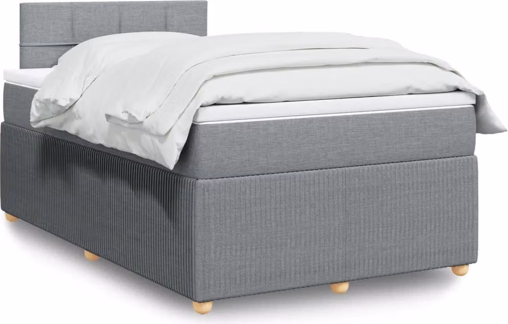 Maison Exclusive - Letto boxspring con materasso Grigio chiaro 120x200 cm Tessuto