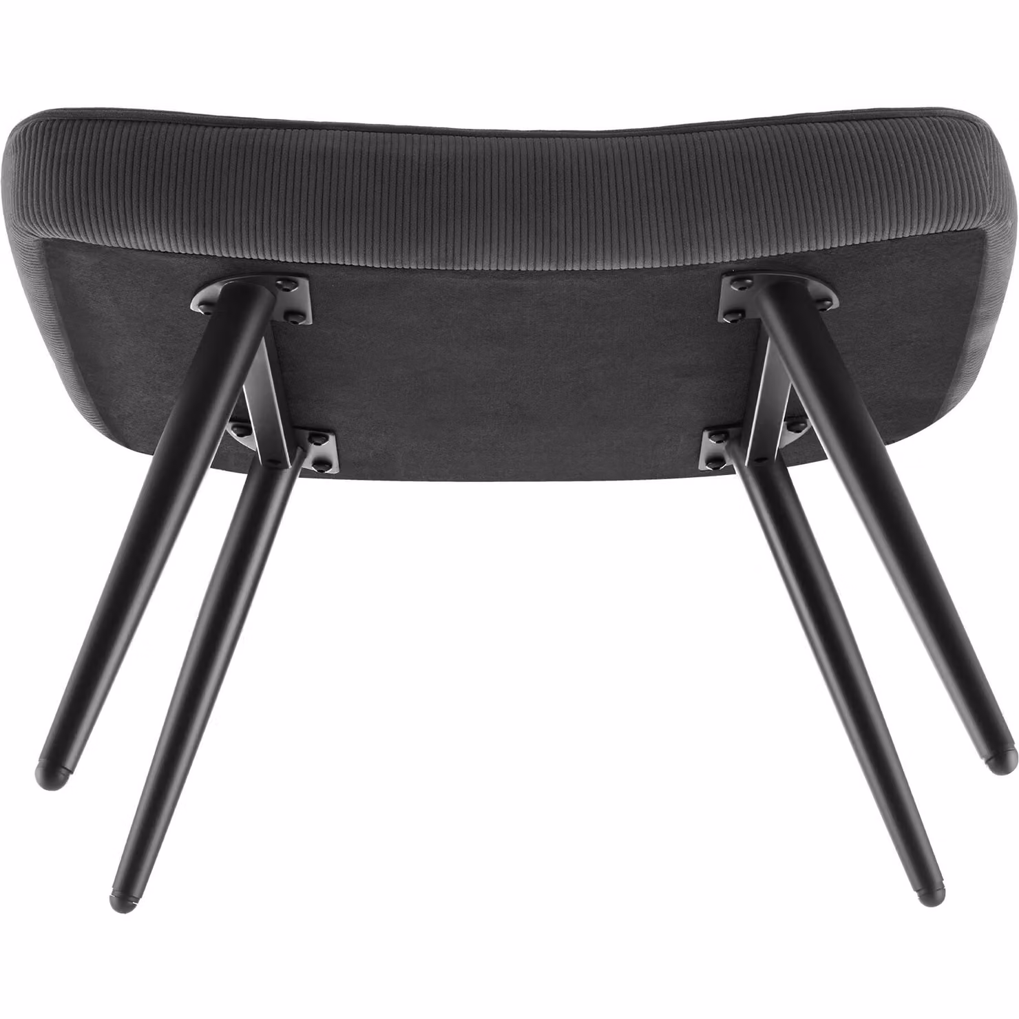 Poltrona Hygge tectake con pouf integrato, imbottitura in schiuma e tessuto velluto, colore antracite e nero, L: 100.5 cm, P: 72.0 cm, H: 76.0 cm – 1
