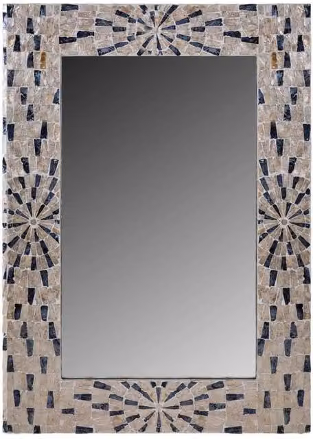 Specchio rettangolare Wanderlust Deco in legno e vetro nero da appendere L: 100 cm, H: 70 cm – 1