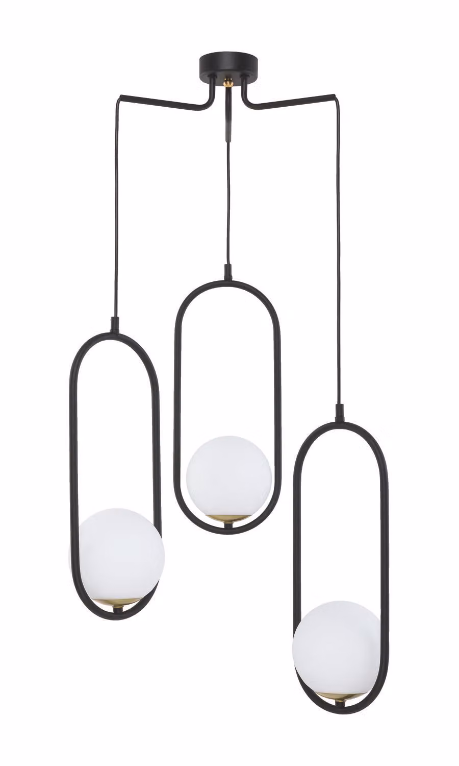 Lampada a sospensione IGON bianco e nero 3xE14x15W in metallo, dimensioni: 80x56x56 cm, IP20, Jupiter