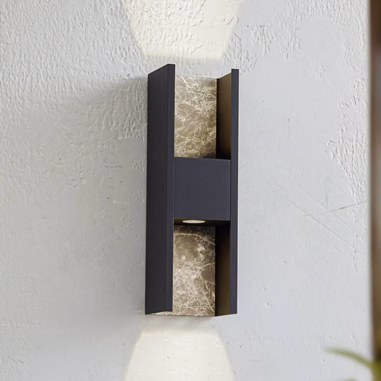Applique da esterni a LED Lavrin Lucande, Nero, Alluminio, Moderno, Applique LED da esterni